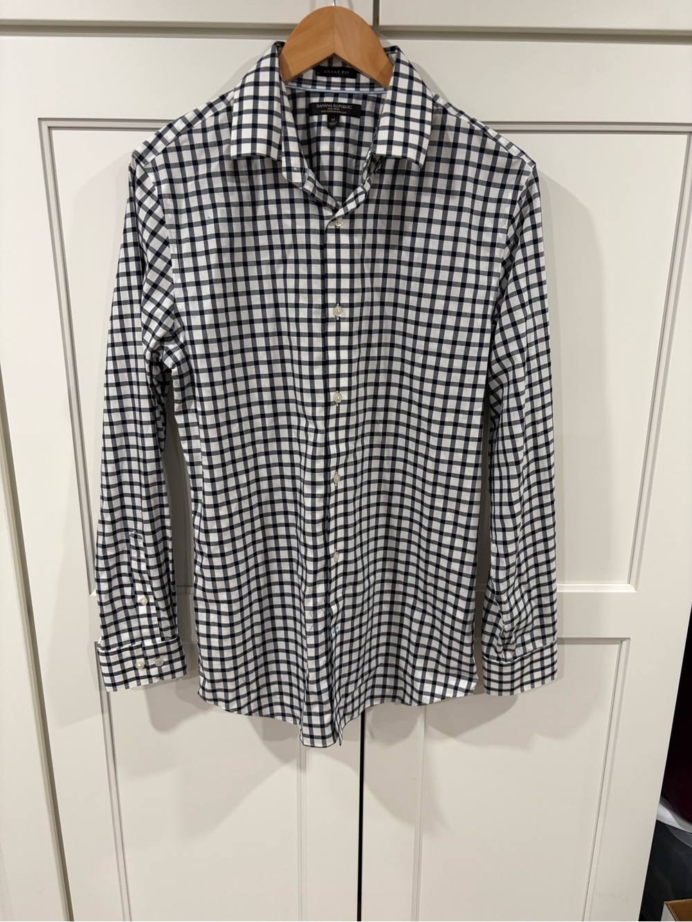 Banana Republic Men’s Black & White Check Dress Shirt